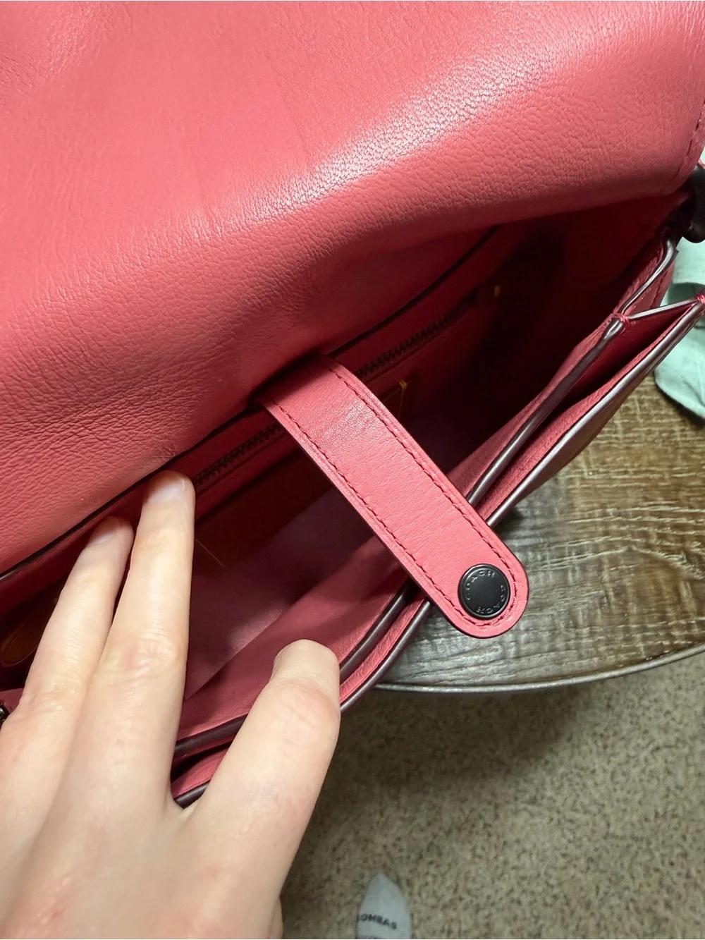 Coach Pink Leather Crossbody Saddle Bag
